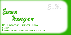 emma wanger business card